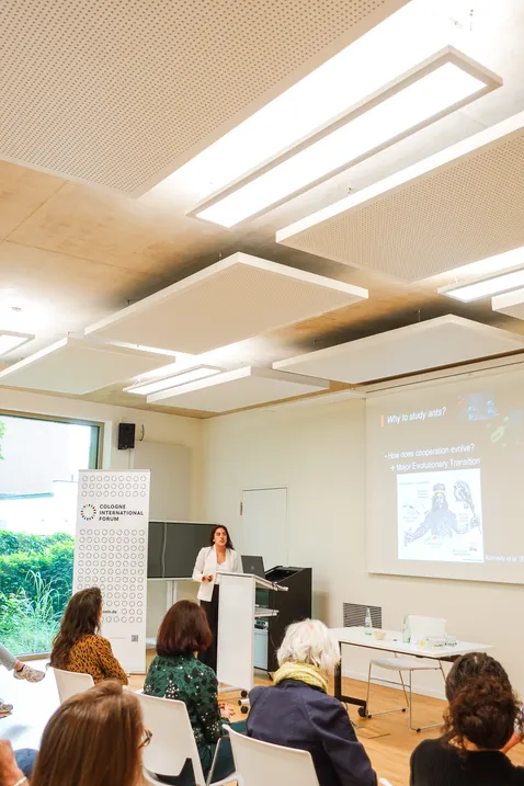 Luisa giving a talk